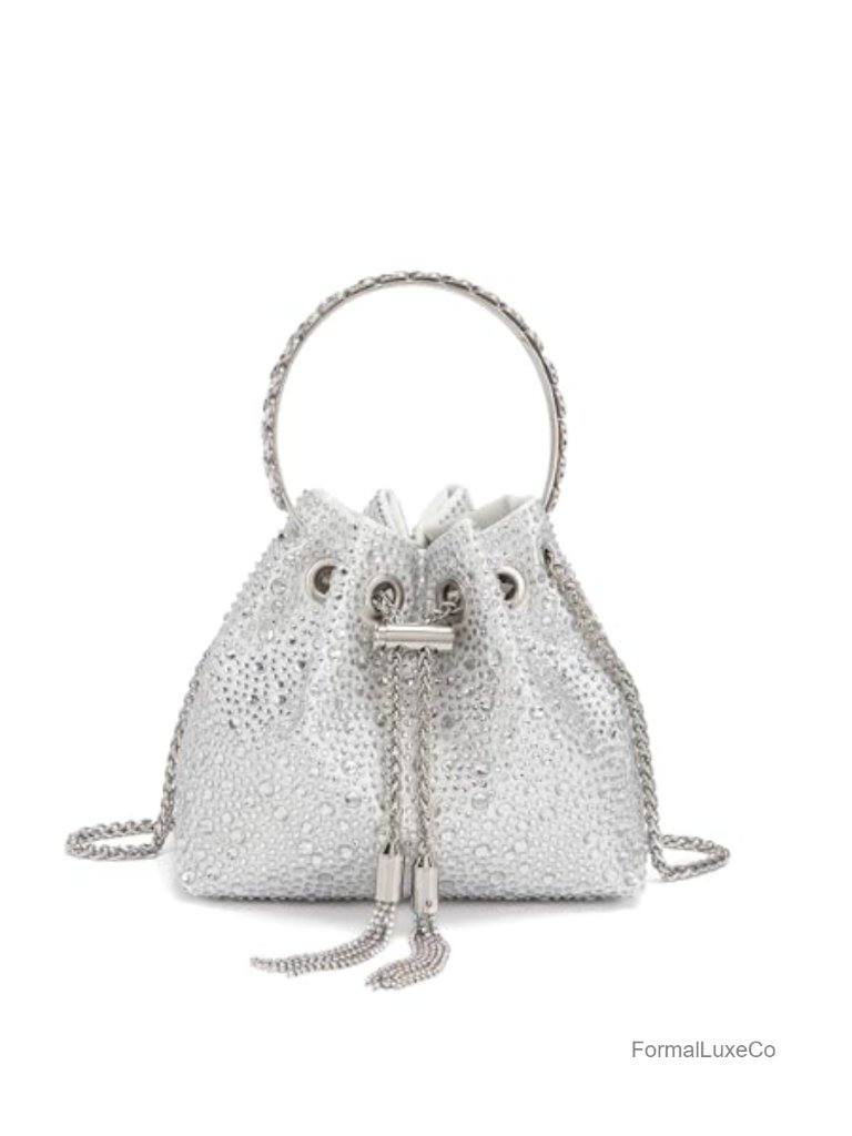 Rhinestone Crystal Clutch Evening Bag With Chain